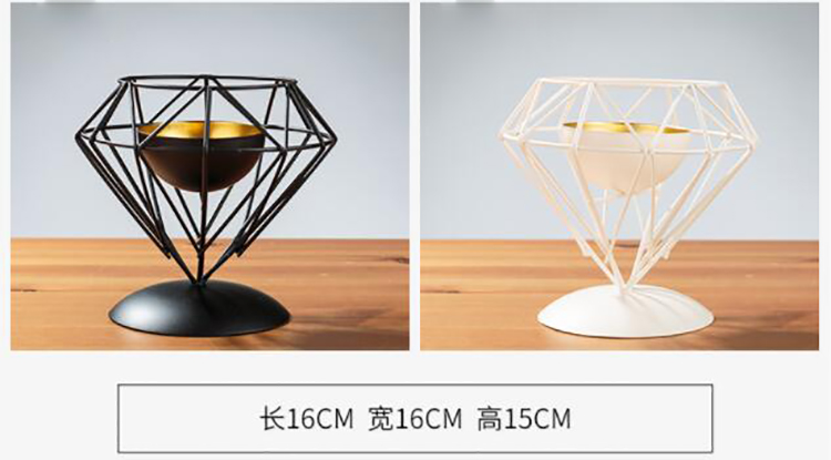 Nordic style creative modern geometric wrought iron candle holder decoration home decorations romantic candlelight dinner props