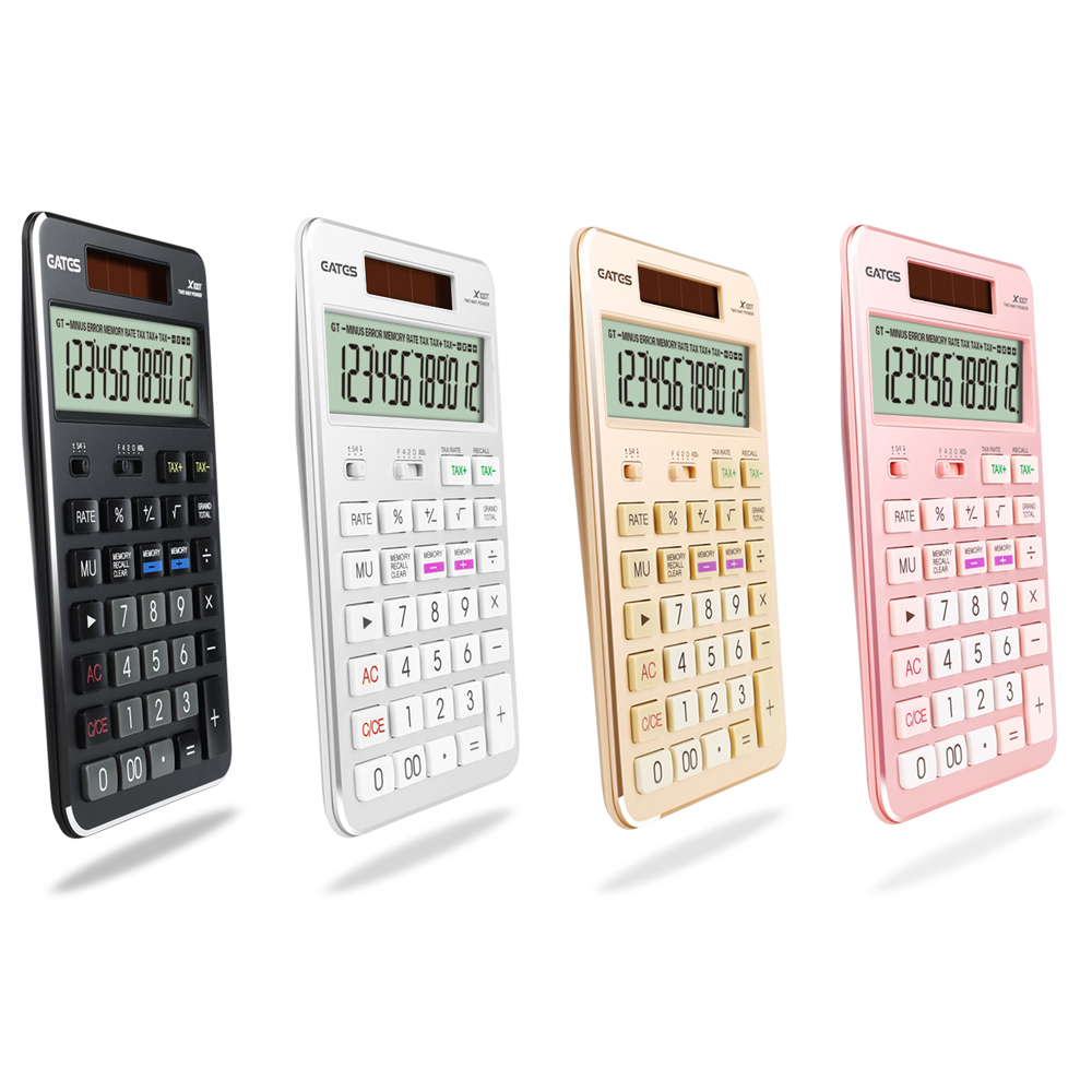 New Design 12 Digits Laser Engraving OEM LOGO Aluminum Calculator Gift Calculator