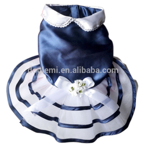 Dog Navy Wedding Dress Puppy Princess Dress Pet Dress Clothes