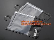 clear vinyl bag pvc hanger hook bags with button closure, Custom PVC Brief Hanger Packing Bag, hanger hook plastic bags zipper