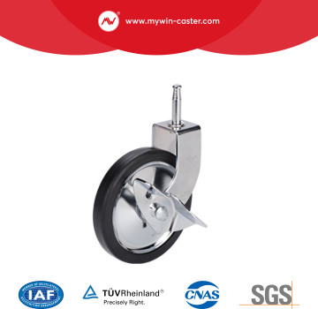 75 mm Meal Wheels Stem Furniture Casters PP Brake Castors