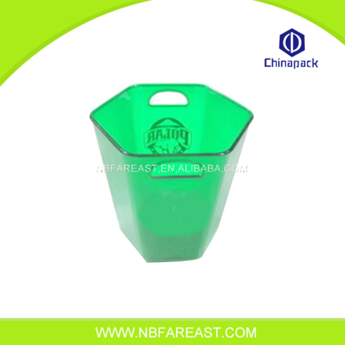 Bucket di ghiaccio esagonale di alta qualità di colore verde