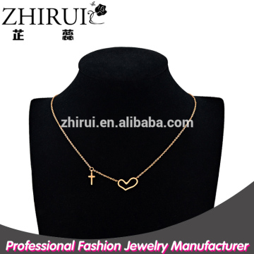 jewelry fashion necklaces couple heart cross necklace