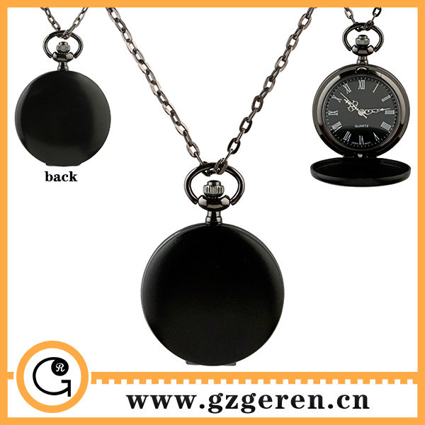 China factory wholesale High Quality Matte Black blank Pocket Watch with cheap price