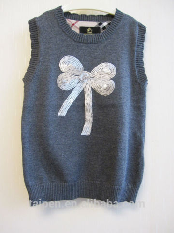 Winter Pretty Girls Knitted Sweater Wholesale Child Girls Sleeveless Sweater