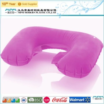 colorful inflatable flocked neck pillow,customized size neck pillow,inflatable flocked pillow