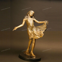 Hot sale metal craft nude girl art sculpture dancing girl statue ornament