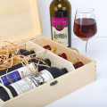 Caja de vino de pino alcanfor 3 botellas