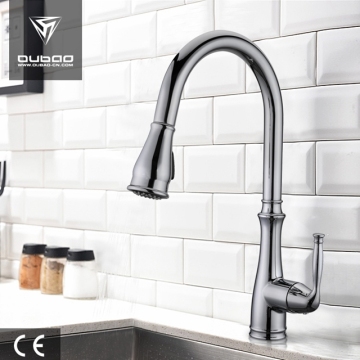 Brushed Nickel One Handle Pulldown Sprayer Faucet Taps