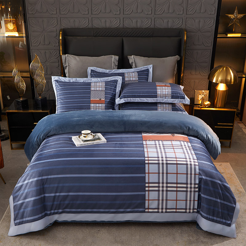 Factory wholesale solid velvet duvet bedding set