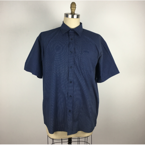 Polka Dot Short Sleeve Men Work Shirt