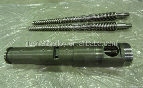 Conical twin screw barrel for plastic machine