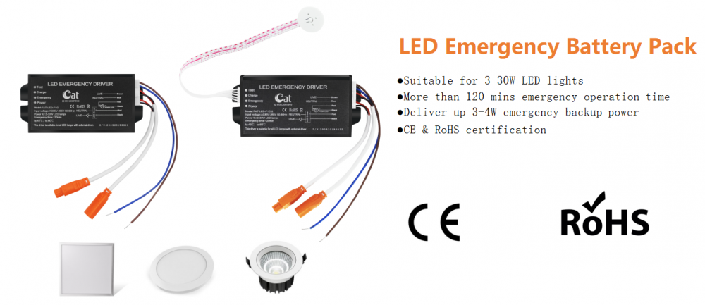 Kit de emergência do diodo emissor de luz automático para a luz do diodo emissor de luz da fiação