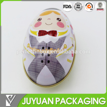 christmas egg shape tin ball box for candy wholesale