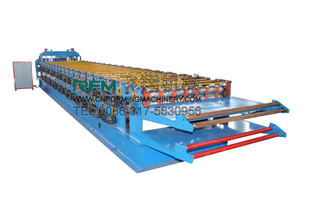 Hydraulic pillar cut aluminum double layer roll forming machine