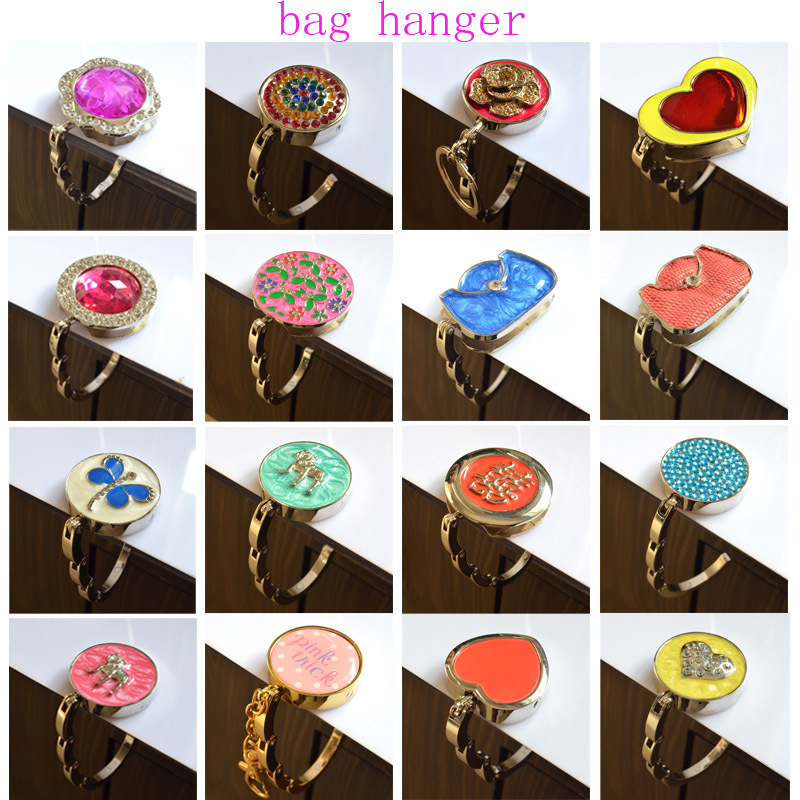 Wholesale cheap metal heavy foldable bag hook hanger with key chain