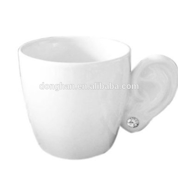 Handmade High Quality cheap funny nice design creative handle porcelian mug with low price