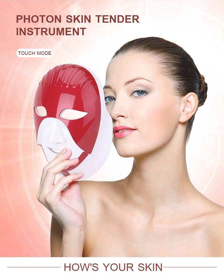 Skin rejuvenation beauty machine 7 color  led light multi-function LED beauty mask
