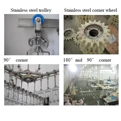 Trolley Wheels for Chicken Slaughter House Poultry Processing Equipment