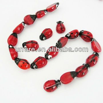 Red Ladybug Lampwork Glass Beads