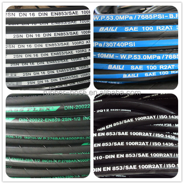 half inch 1/2" SAE and DIN R1 and 1SN one wire braided hydraulic rubber hose