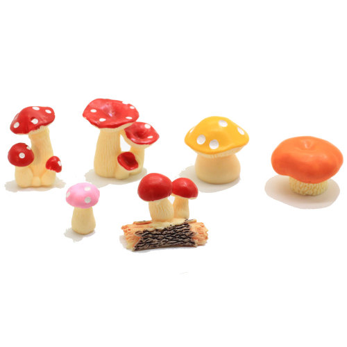 3D mignon Mini 100 pièces champignon Multi tailles Kawaii lâche résine perle artisanat pour porte-clés pendentif Slime bricolage bureau Microlandschaft