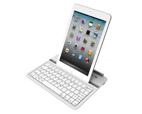 Aluminum /Leather Wireless Bluetooth Keypad for iPad Mini