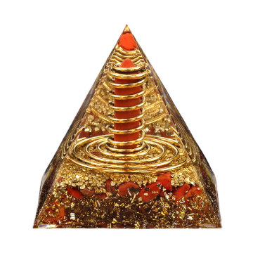 Red Jasper Orgonite Pyramid for Positive Energy Healing Chakra Wealth Wisdom Meditation
