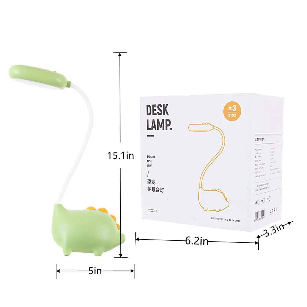 Adorable Dinosaur Desk Lamp with USB Charging Feature