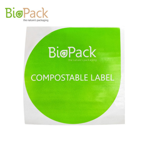 Pegatina personalizada biodegradable y compostable