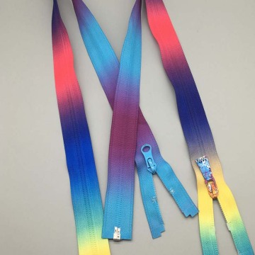 Pretty gradient ramp rainbow tape Nylon zipper