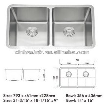 double bowls undermount kitchen Stainless Steel Sink (D01)