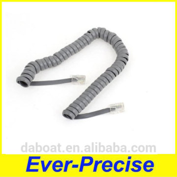 high flexible handset cord curly cord phone RJ11 plug with gray colour