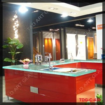 Crystal tempered glass table top for kitchens