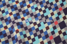90cm*90cm colorful check digital printed CDC ,printed silk fabric for scarf/shwal