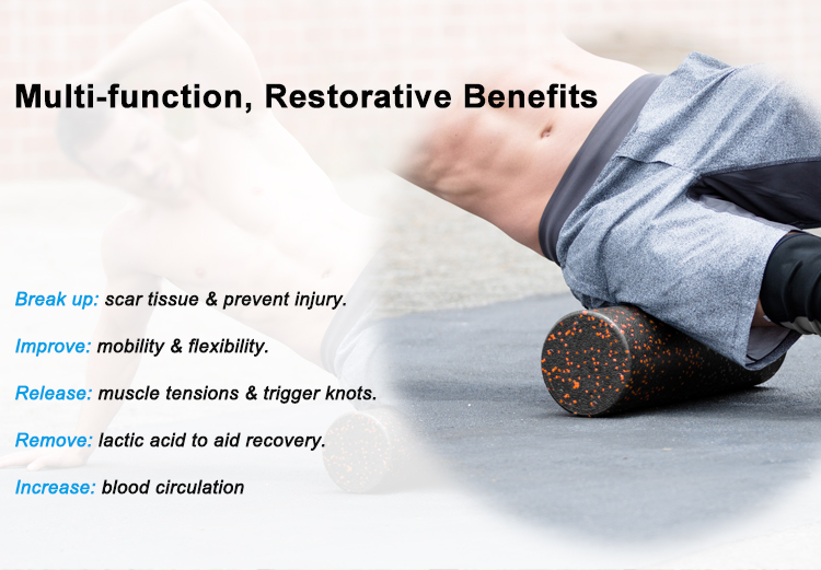 30cm black Epp Massage High-Density eco friendly yoga soft smooth Foam Roller set  kit manufacture gym equipment for Muscles