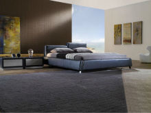 Geniuine leather bed design adjustable headboard PSY1015