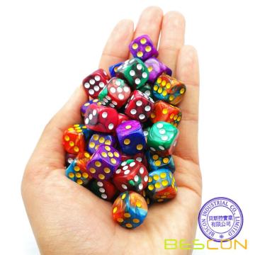 Bescon D6 12mm 36pcs Set, 12mm Six Sided Die (36) Block of Dice, Assorted Gemini Colors of Jungle