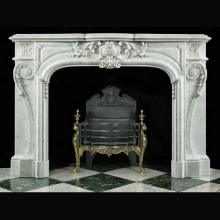 New design natural marble stone fireplace mantel