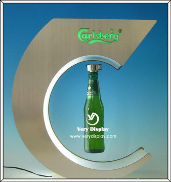 Beer bottle magnet floating display