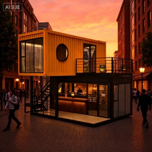 Fast Install Prefab Container House Durable Steel Structure Custom Container Cafe for Outdoor Business