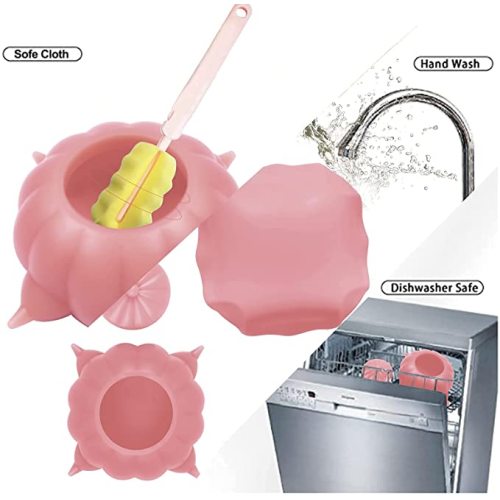 Binatang Bubble Milk Bowl Silikon puting susu Feeder