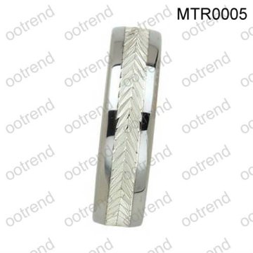 Silver tungsten carbide rings, braided 925 silver inlay shiny polished tungsten band rings