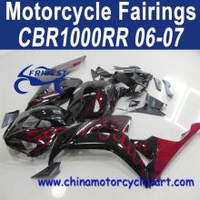 Custom Design For Honda CBR1000RR 06 07 Red Flame Fairing Kits FFKHD020