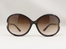 Large Round Frame Brown Gradient Lens Womens Tom Ford Sunglasses Sandrine Tf124 59f