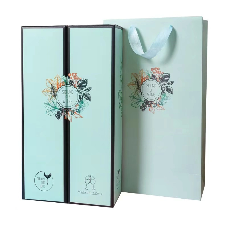 2024 Hot Sale Customized Cardboard Packaging Wine Box for 2 Bottle with Your Own Logo