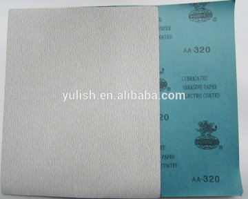 Dry coated abrasive sanding paper