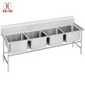 4 Bowls Compartment Sink With Left Drainboard