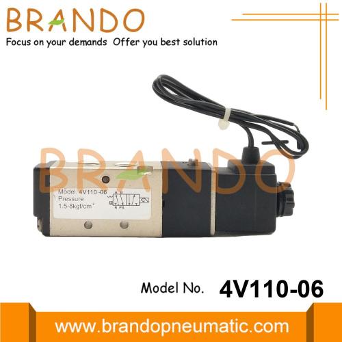 1/8 &#39;&#39; NPT 4V110-06 Valvola del solenoid Pneumatica DC24V AC220V