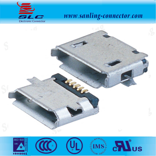 micro usb SMT 5pin B female type connector